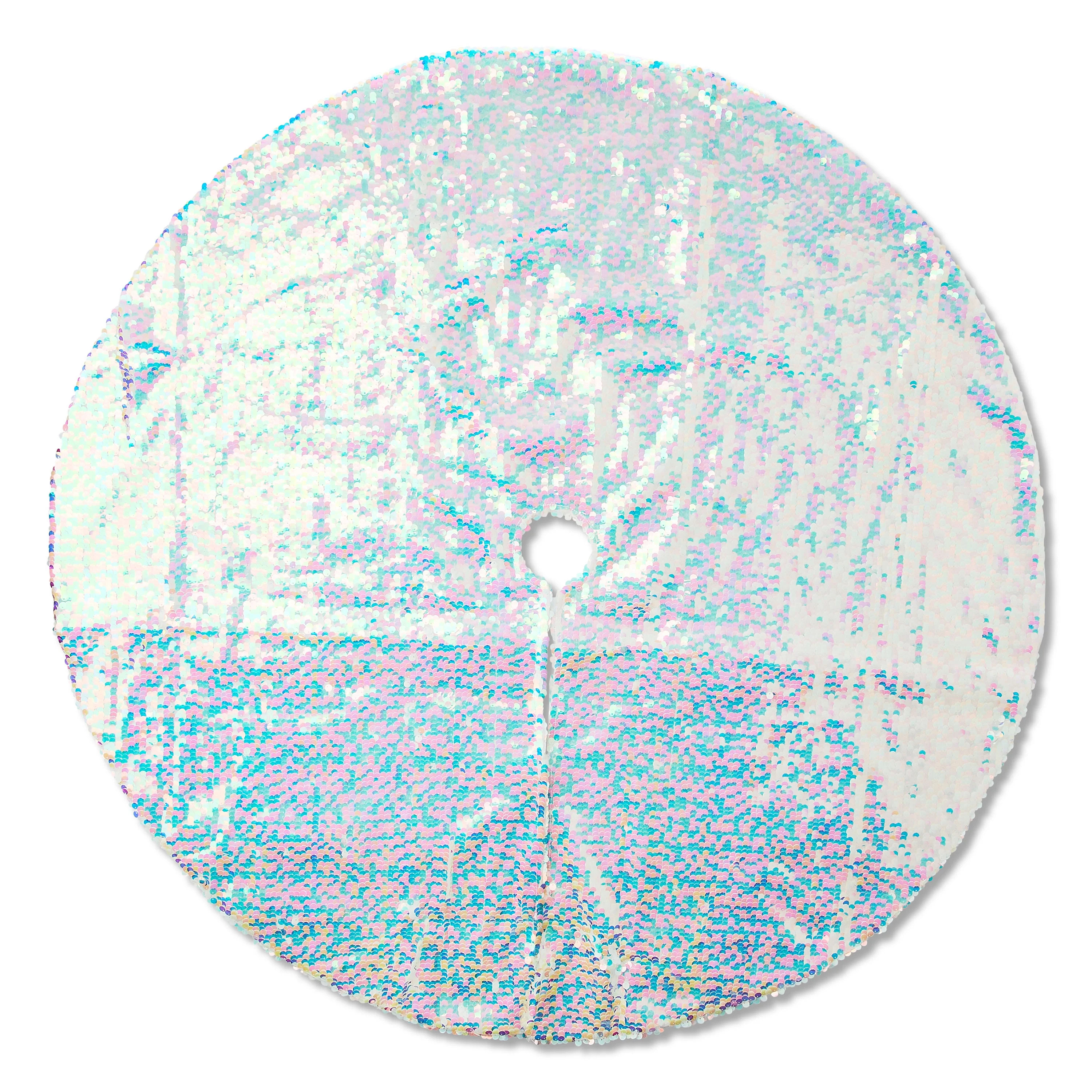 Sequin Christmas Tree Skirt, Iridescent, 48", by Holiday Time | Walmart (US)