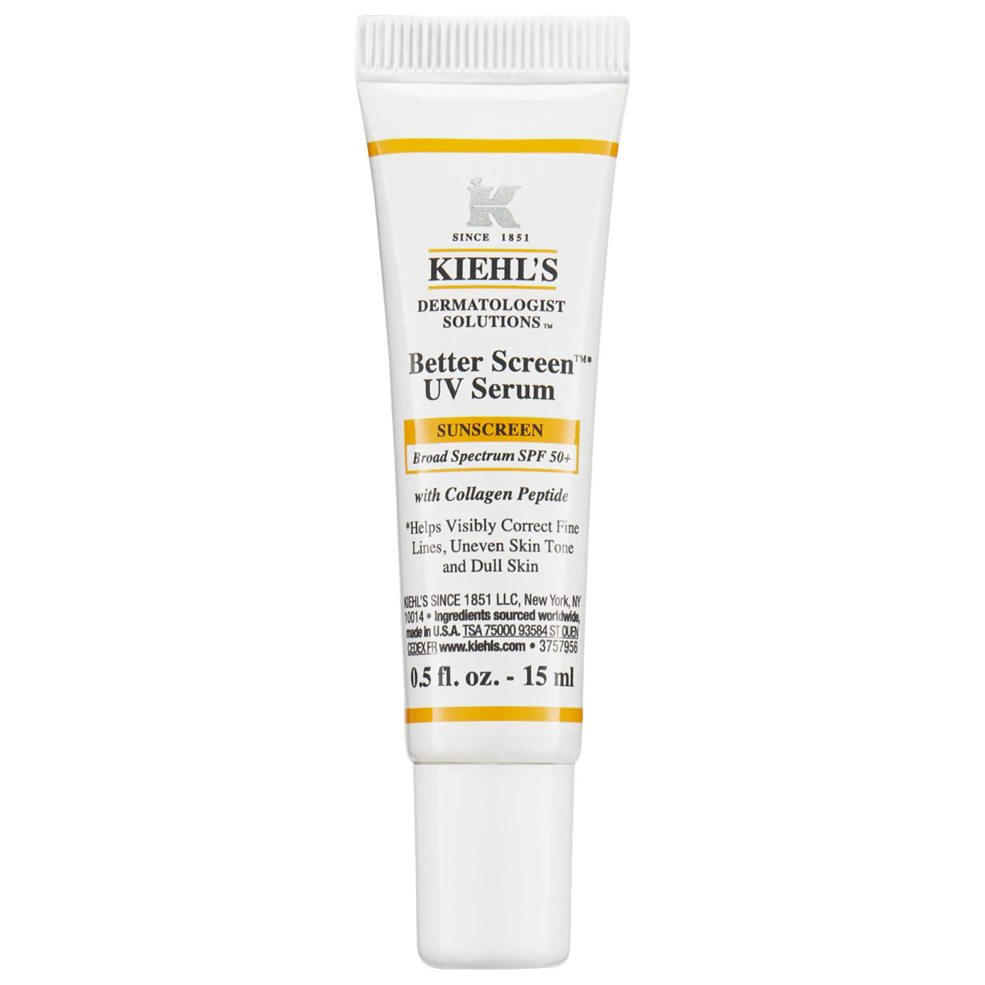 Kiehl's Since 1851 Mini Better Screen UV Serum SPF 50+ Facial Sunscreen with Collagen Peptide 0.5 oz / 15 ml | Sephora (US)