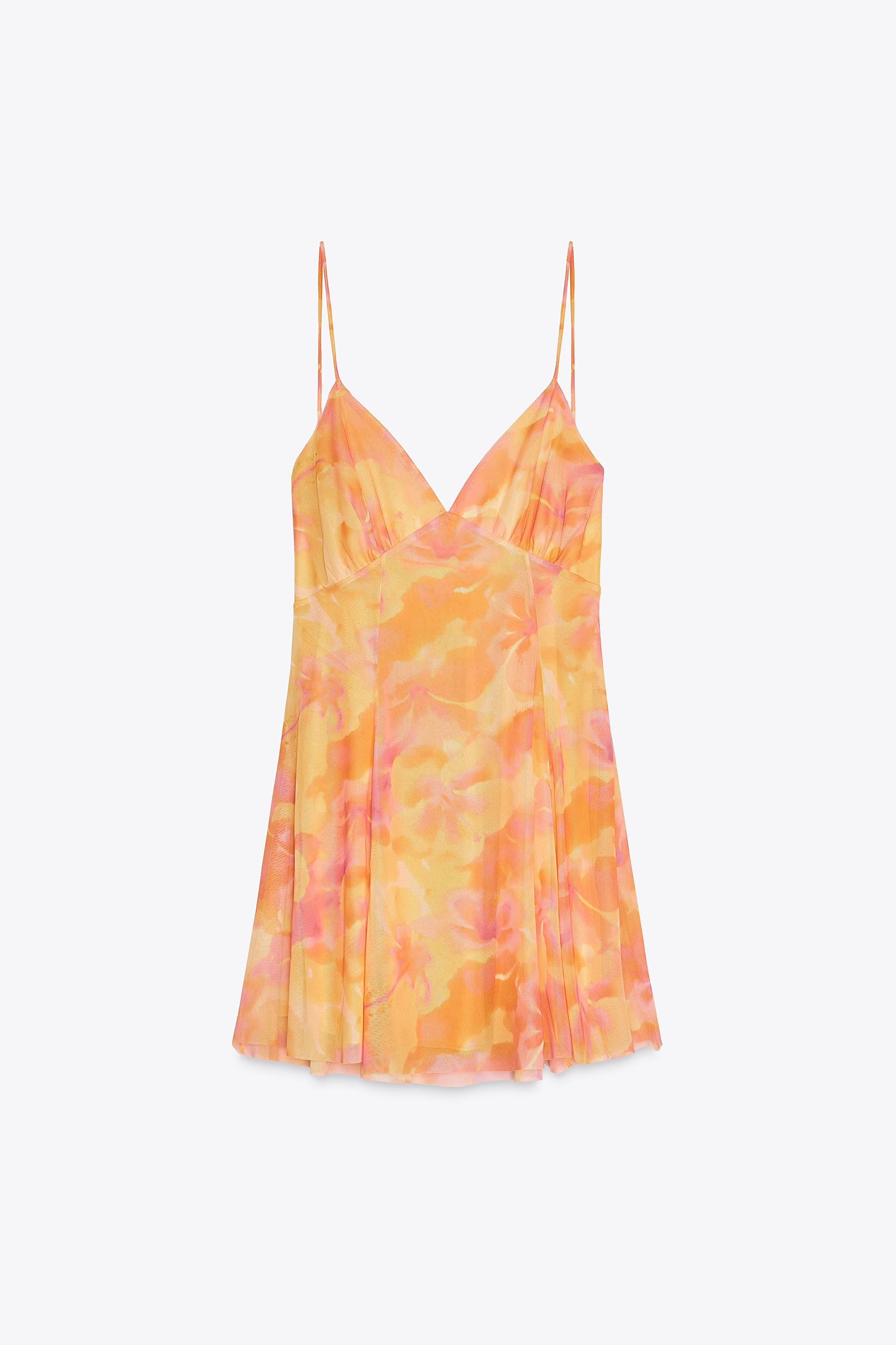 PRINTED TULLE MINI DRESS | Zara US
