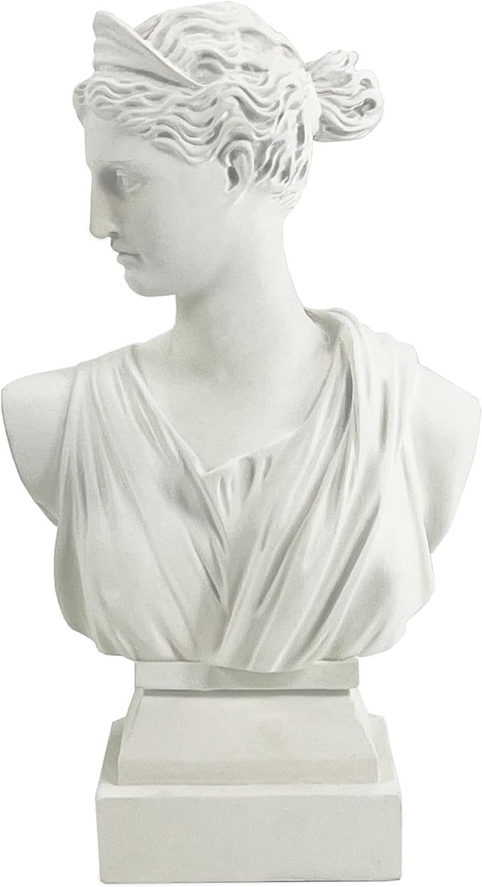 Greek Statue Diana Small Size Sculpture Decor, Vintage White Simple Art, Symbol Of Good Luck And ... | Amazon (US)