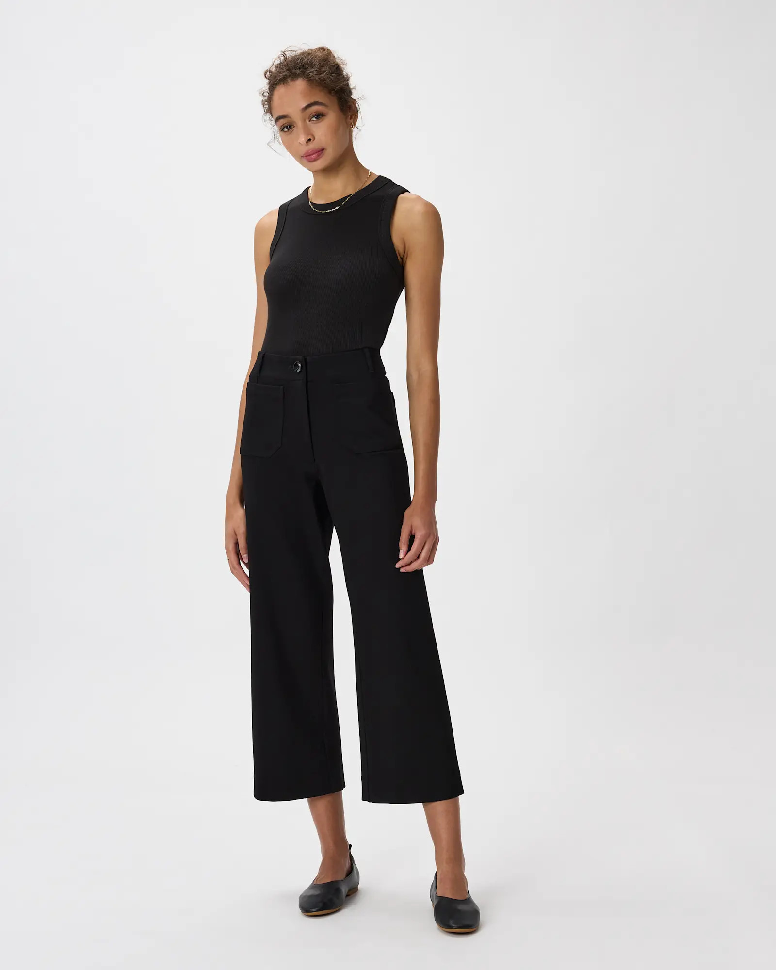 Ultra-Stretch Ponte Cropped Wide Leg Pants | Quince