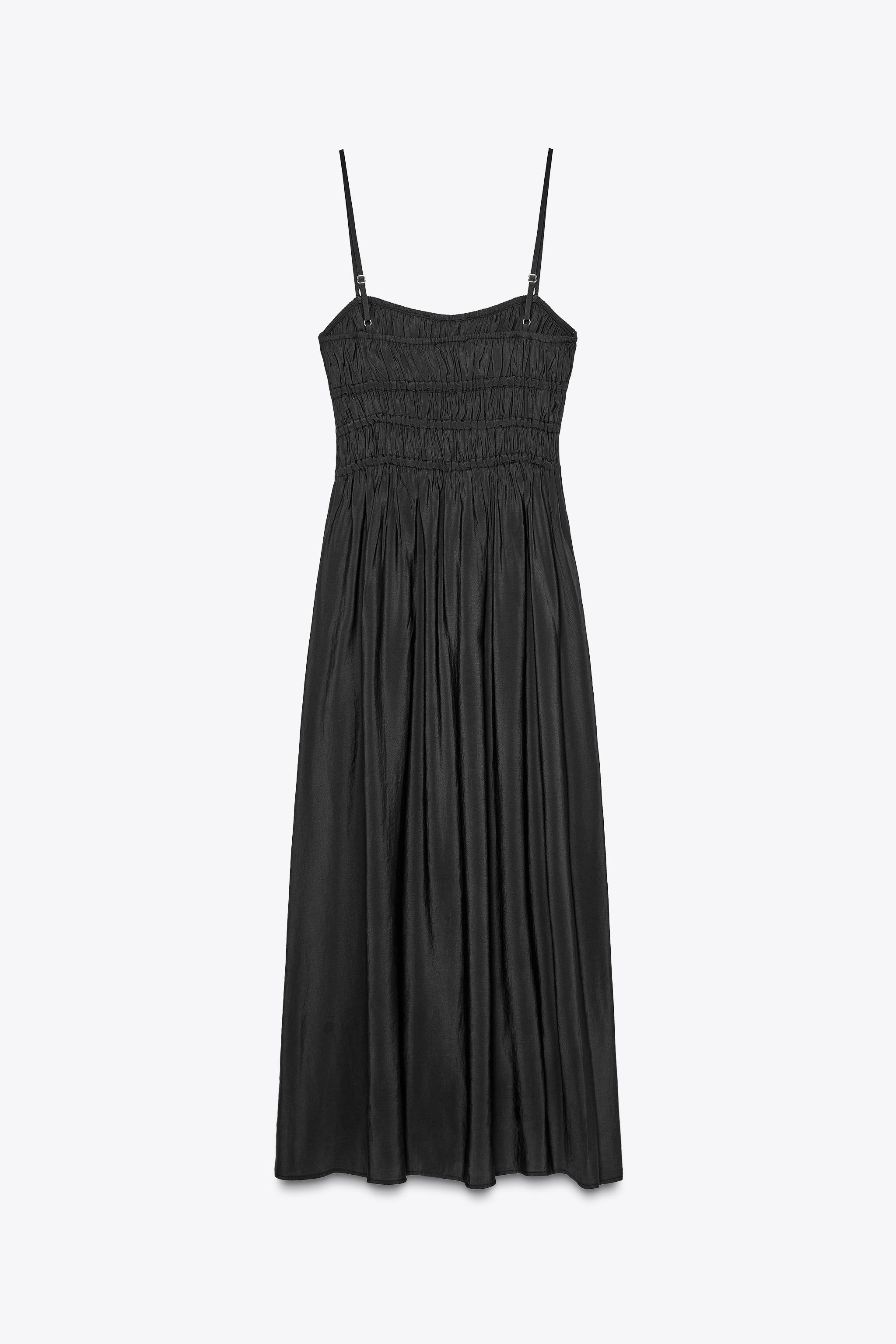 FLOWING MIDI DRESS WITH ELASTICATED DETAIL | Zara UK