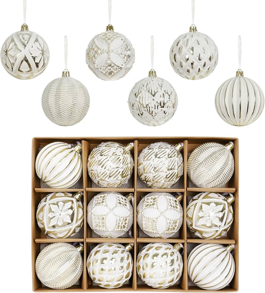XmasExp Vintage Rustic Christmas Ball Ornaments Sets Farmhouse Distressed Christmas Tree Decorati... | Amazon (US)