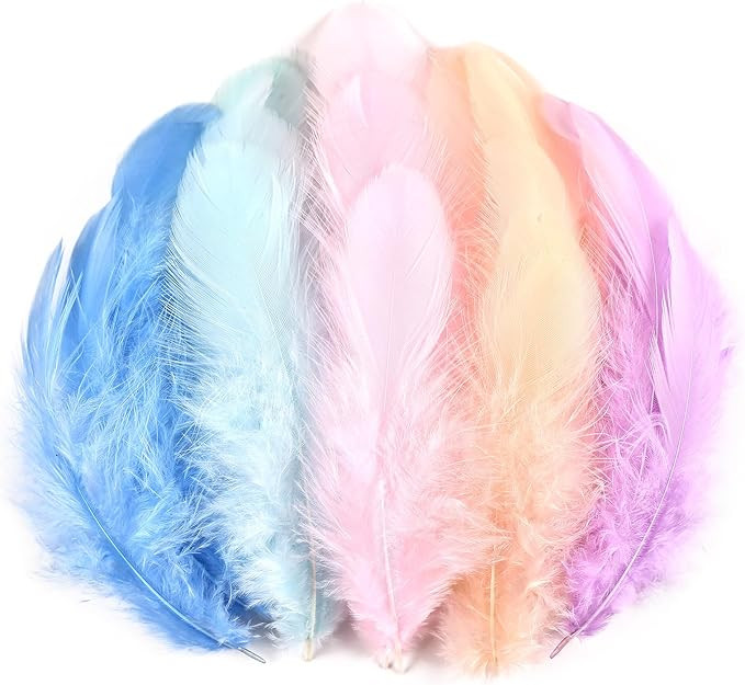 iHUFeather 600pcs Colorful Feathers for Crafts 3-5inch Craft Feathers Bulk for Kids Handmade Wedd... | Amazon (US)