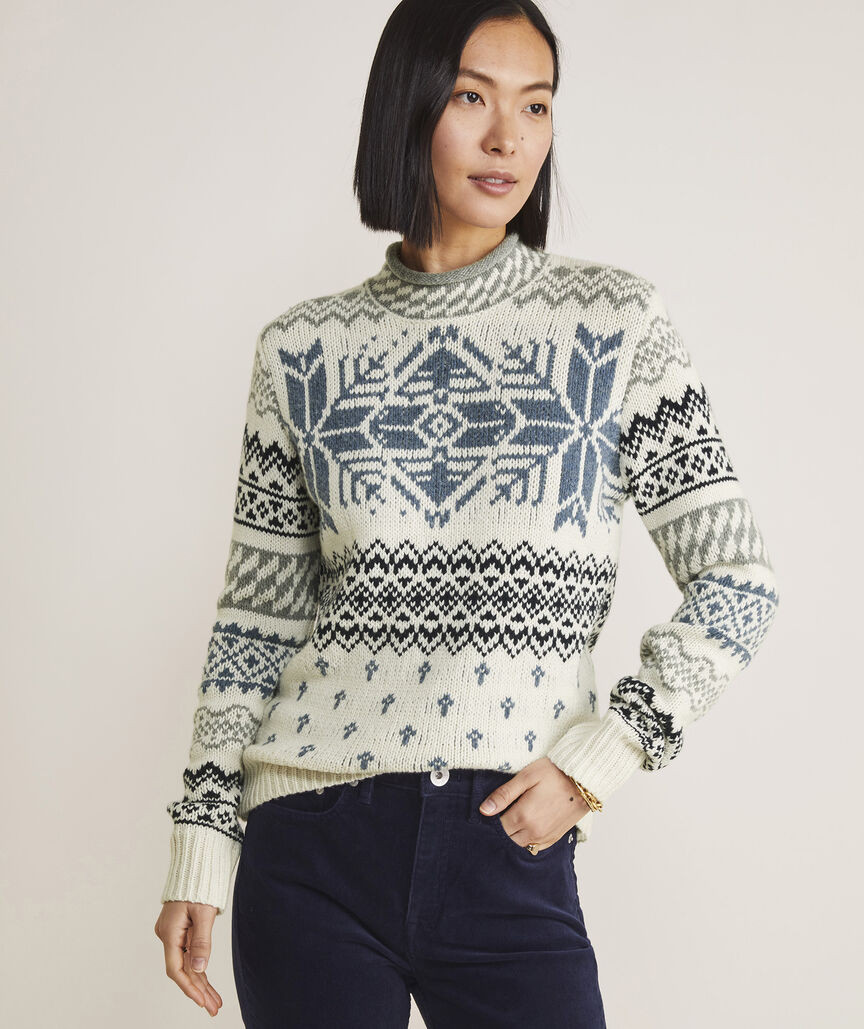 Patchwork Fair Isle Mockneck Sweater | vineyard vines