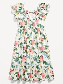 Matching Flutter-Sleeve Fit & Flare Midi Dress for Girls | Old Navy (US)