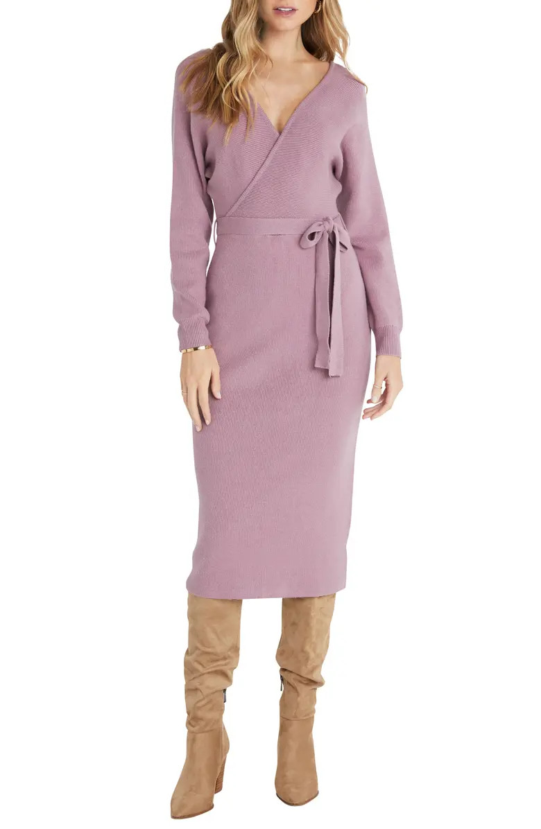 Drape Long Sleeve Wrap Sweater Dress | Nordstrom