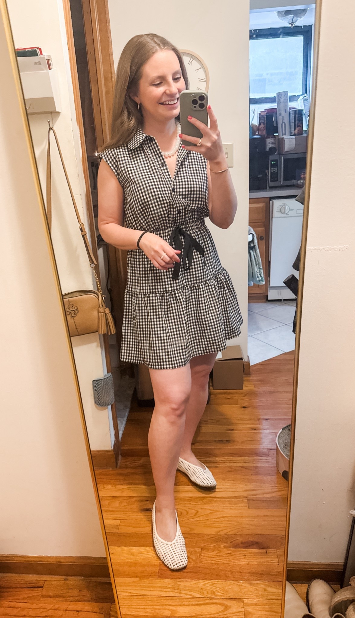 This cute gingham dress is perfect for layering and wearing with fun jewelry and pops of color this spring. Wearing XS and it fits well, but could have sized up for more room. My cream bead necklace is under $20! 

#LTKPetite #LTKootd