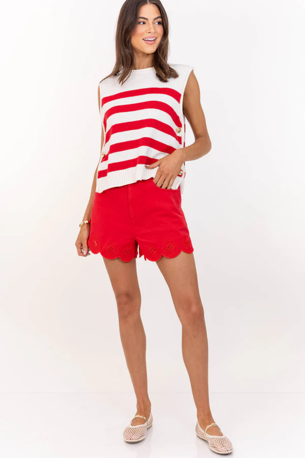 Easygoing Style Red Striped Sweater | The Mint Julep Boutique