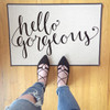 Click for more info about Welcome Door Mat Hello Gorgeous Doormat, Rug, Calligraphy, Indoor/Outdoor 18x27 by Be There in Five