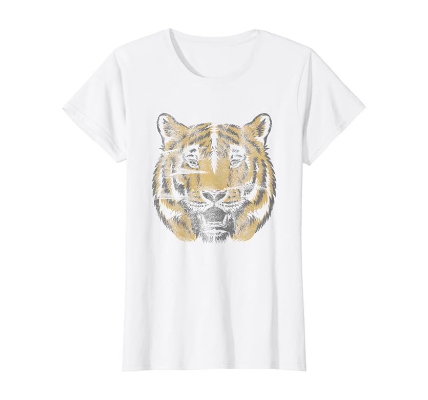 Vintage Tiger Face Tiger Head Wild Cat Lover Gift T-Shirt | Amazon (US)