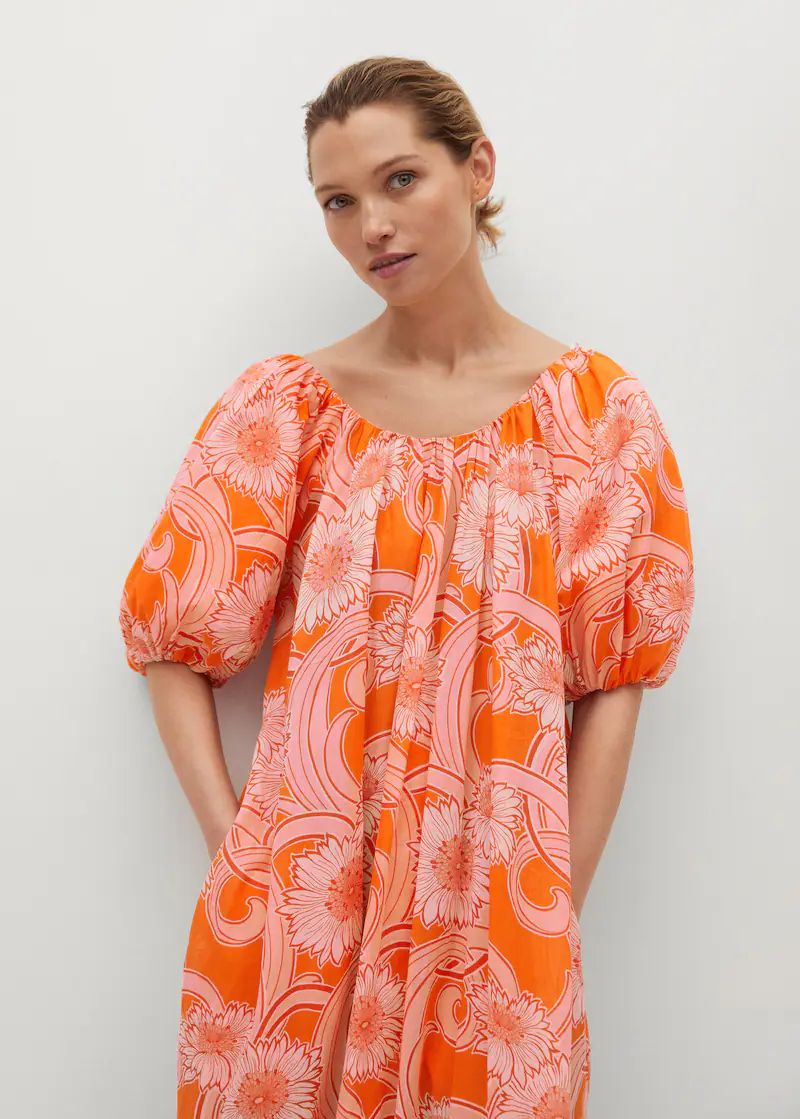 Printed cotton dress | MANGO (US)