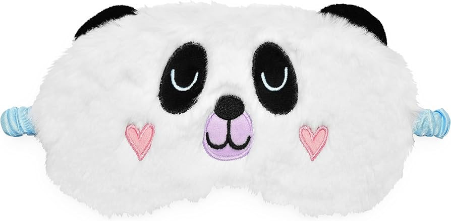 iscream Bedtime Besties Satin-Lined Embroidered Fur Sleep Mask for Girls - Fur Sleepy Panda | Amazon (US)
