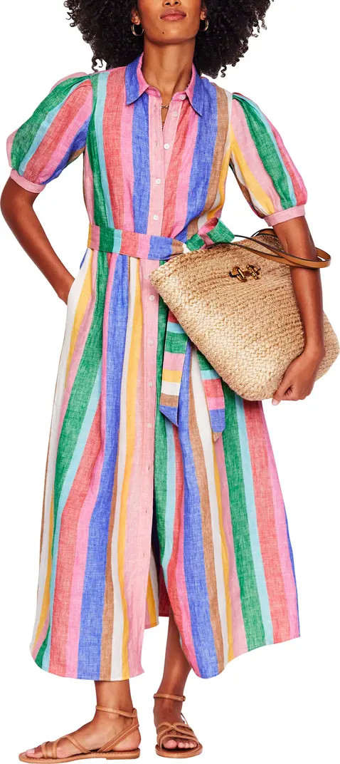 Alexa Stripe Linen Shirtdress | Nordstrom