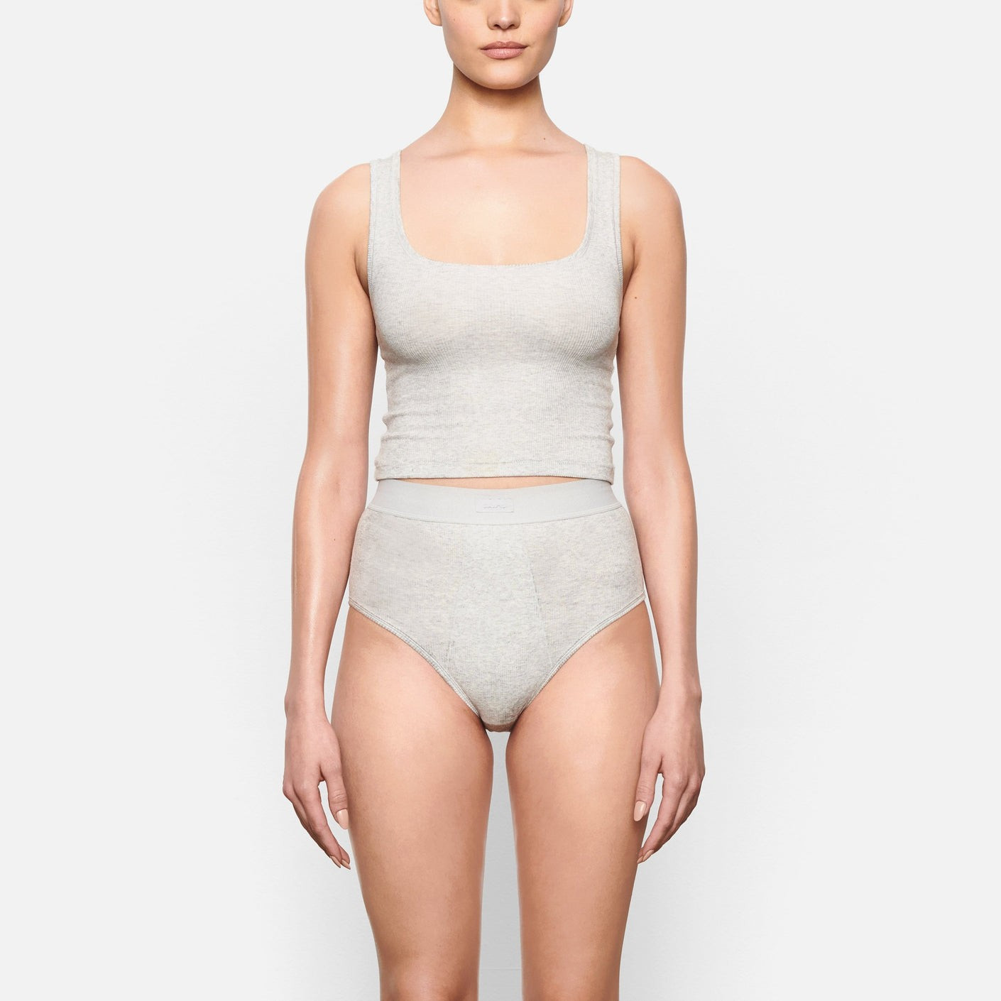Cotton Rib Tank - Light Heather Grey | SKIMS | SKIMS (US)