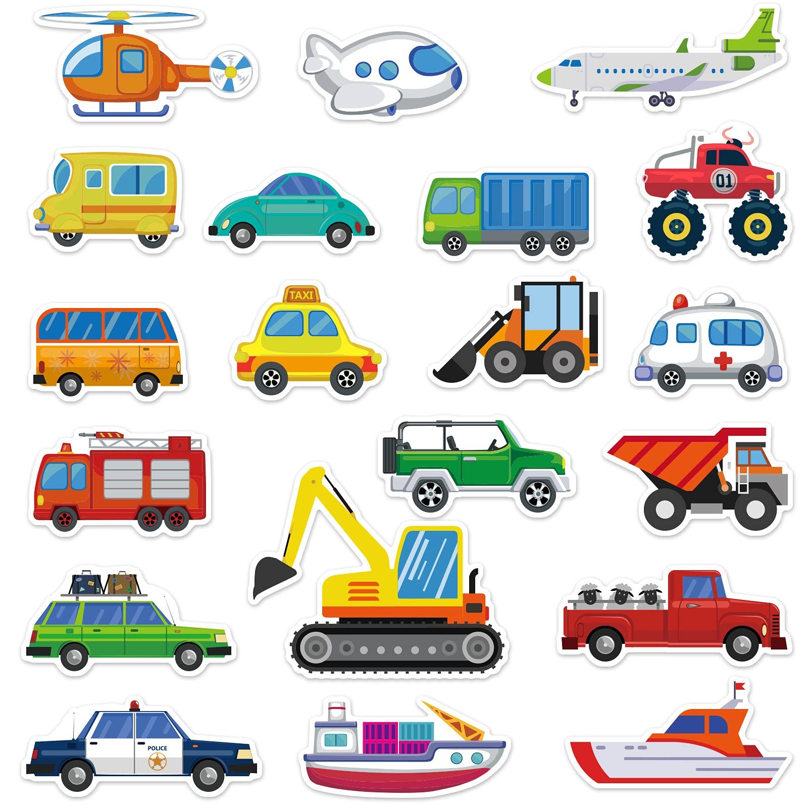 20 PCS Transportion Thick Gel Clings Vehicle Window Gel Clings Decals Stickers for Kids Toddlers ... | Amazon (US)