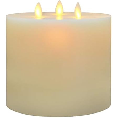 3 Wick Flameless Candle - 6x6 Large Pillar Candle, Realistic 3D Flickering Flames with Wicks, Batter | Amazon (US)