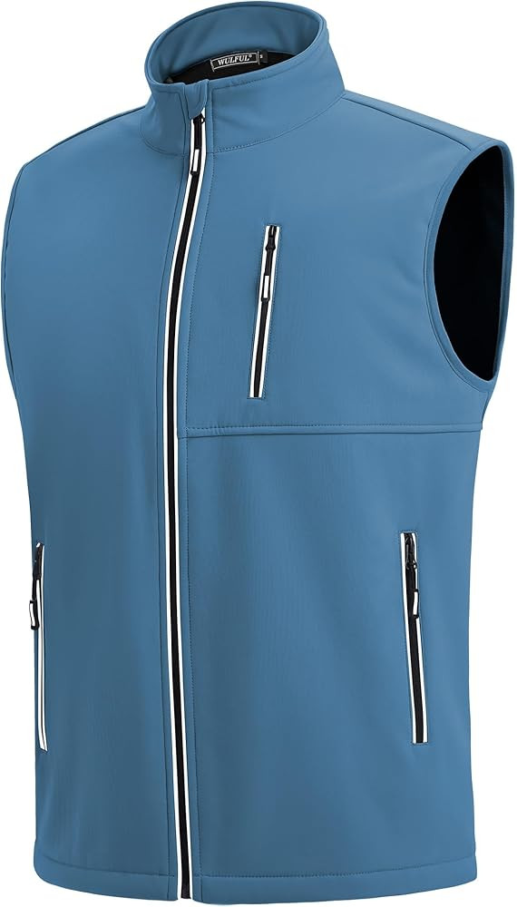 WULFUL Men's Windproof Lightweight Golf Vest Outerwear with Pockets, Softshell Sleeveless Jacket ... | Amazon (US)