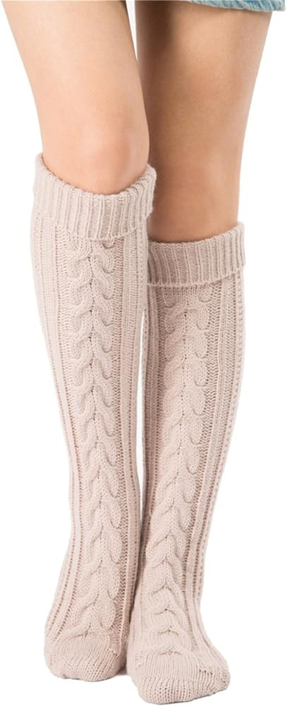 SherryDC Women's Cable Knit Long Boot Stocking Socks Knee High Winter Leg Warmers | Amazon (US)