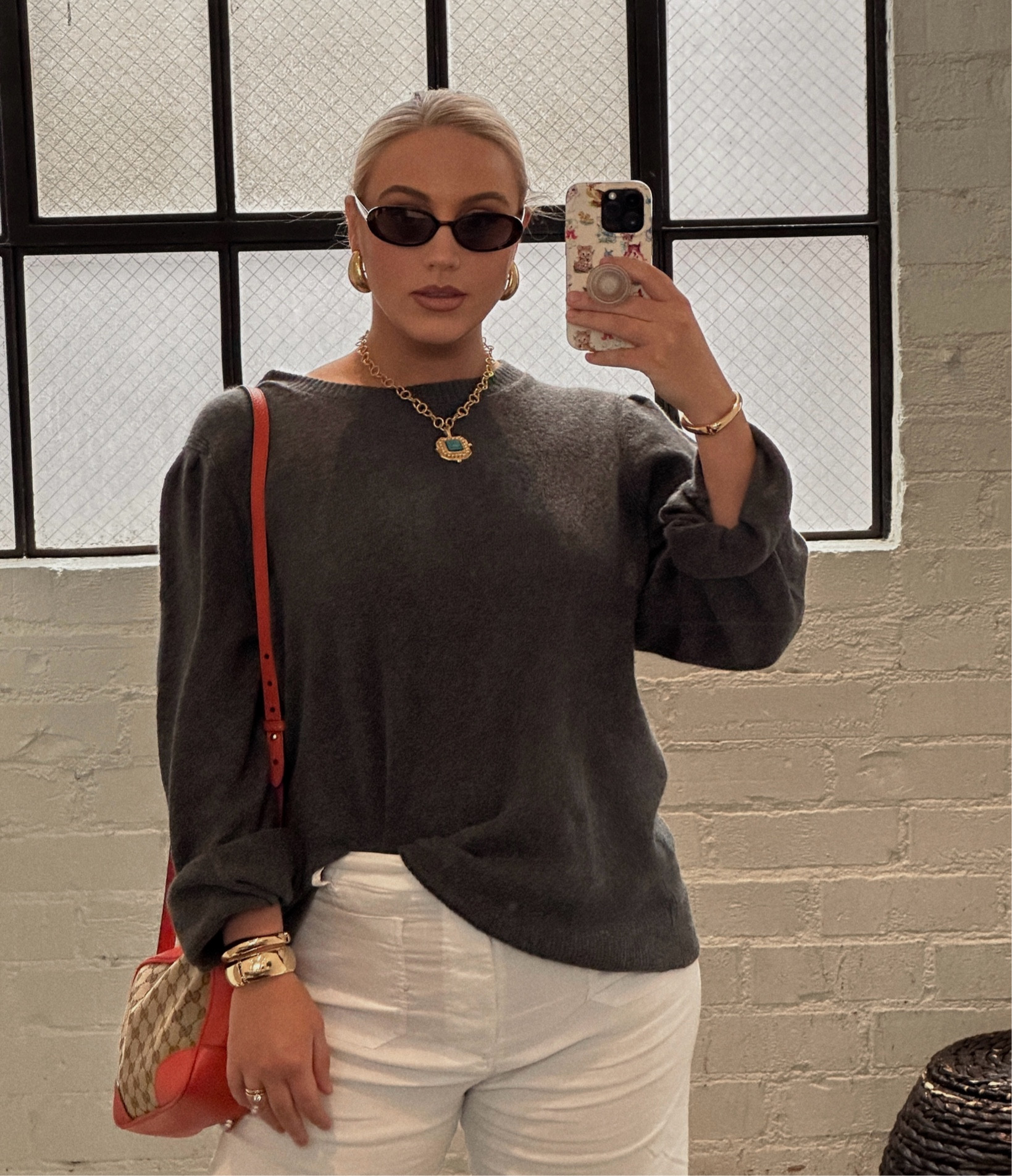 chic casual outfit 
Work wear out
Work outfit
Grey sweater white pants 
Statement jewelry 

#LTKSeasonal #LTKWorkwear #LTKMidsize