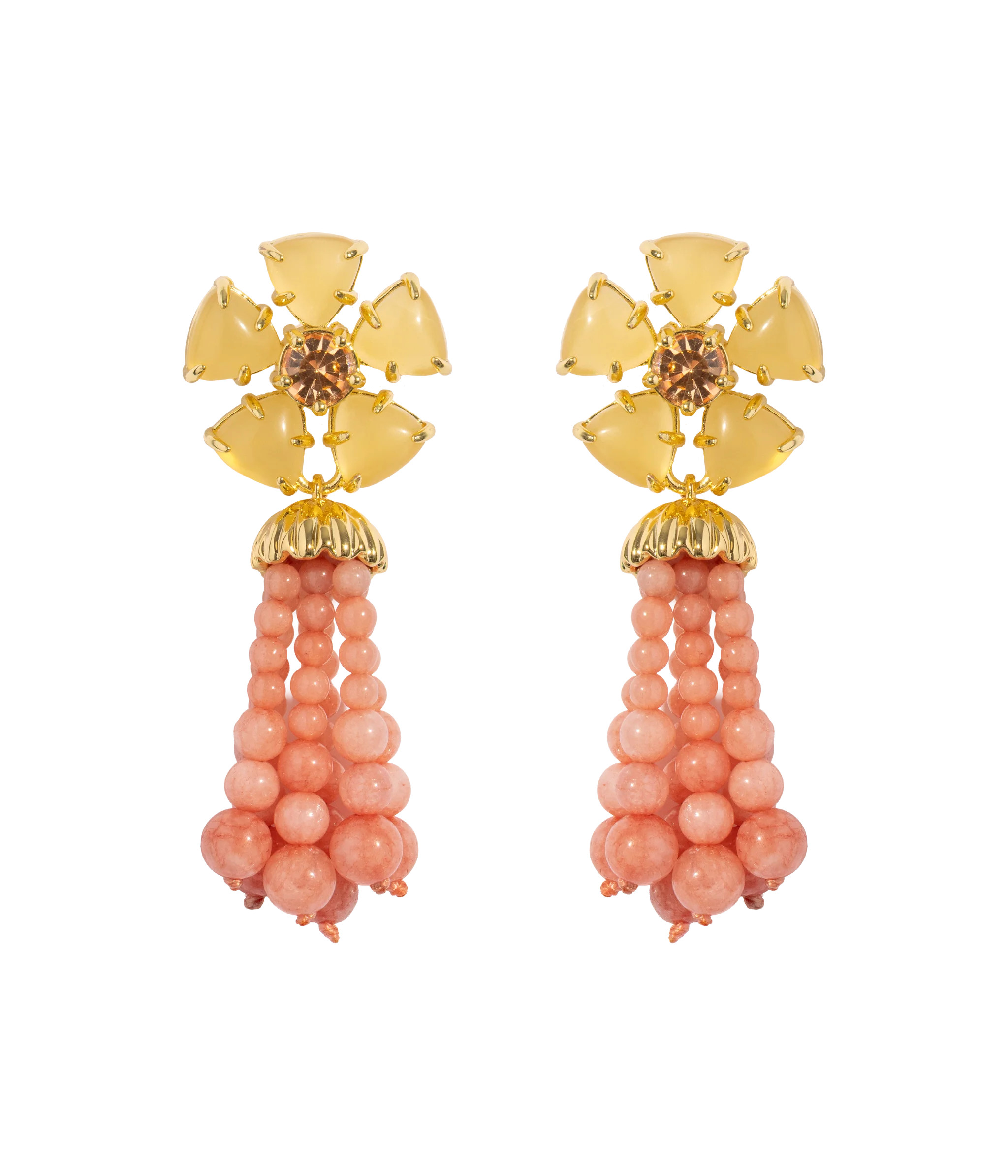 Talia Tassel Earrings in Coral | Loren Hope Designs