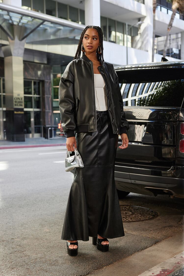 Faux Leather Mermaid Maxi Skirt | Forever 21 (US)