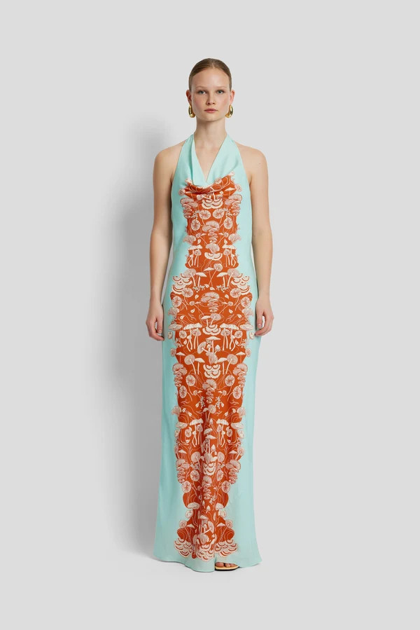 Grounded Halter Dress - Porcini Party | Sunset Lover