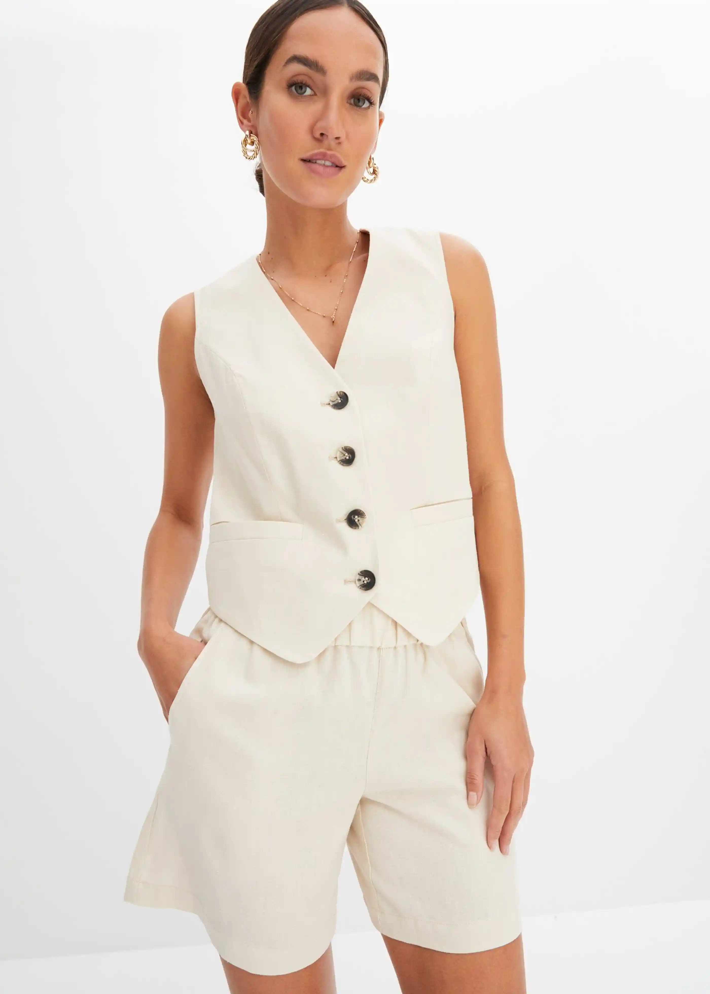 Weste und Shorts aus Leinenmix | Bonprix DE