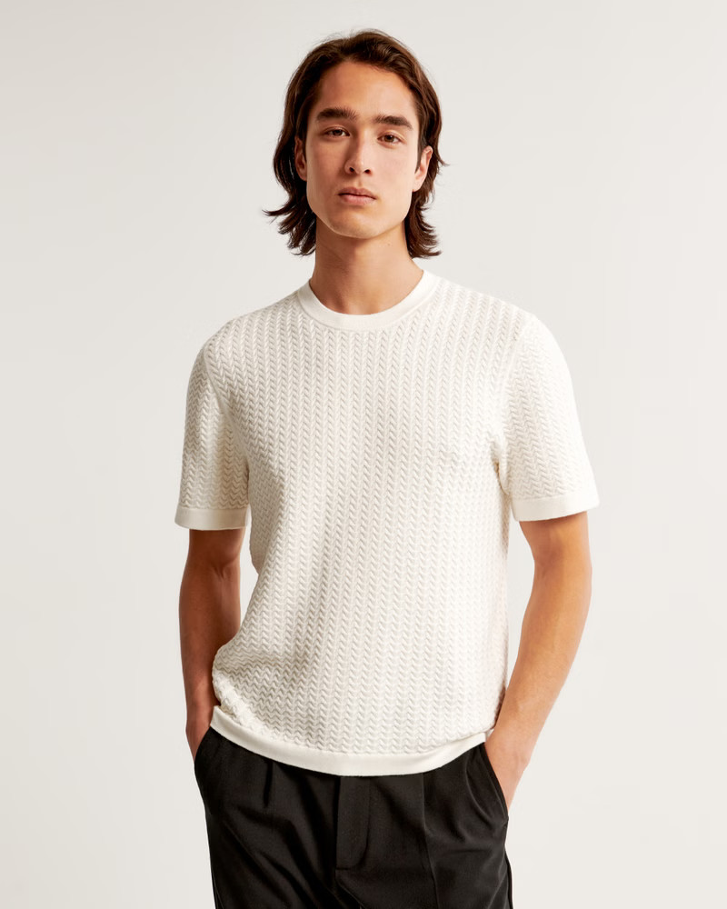 Stitched Textured Tee | Abercrombie & Fitch (US)