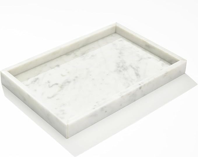 PROCIDA 100% Natural Marble Vanity Tray Italian Marble Stone Organizer Tray for Bathroom/Kitchen/... | Amazon (US)