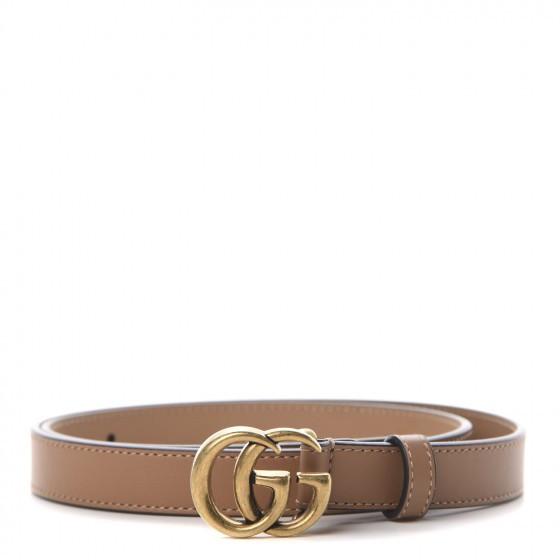 GUCCI Calfskin Double G 20mm Belt 75 30 Rose Beige | Fashionphile