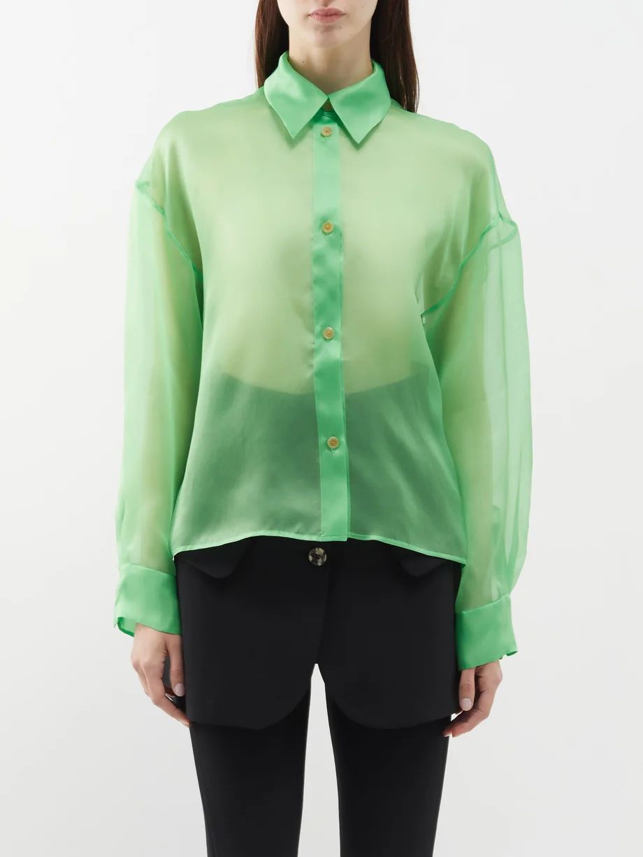 Sheer silk-organdy shirt | Matches (US)