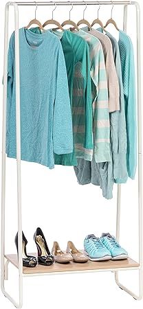 IRIS USA Clothing Rack, Clothes Rack with Wood Shelf, Freestanding Clothing Rack, Easy to Assembl... | Amazon (US)