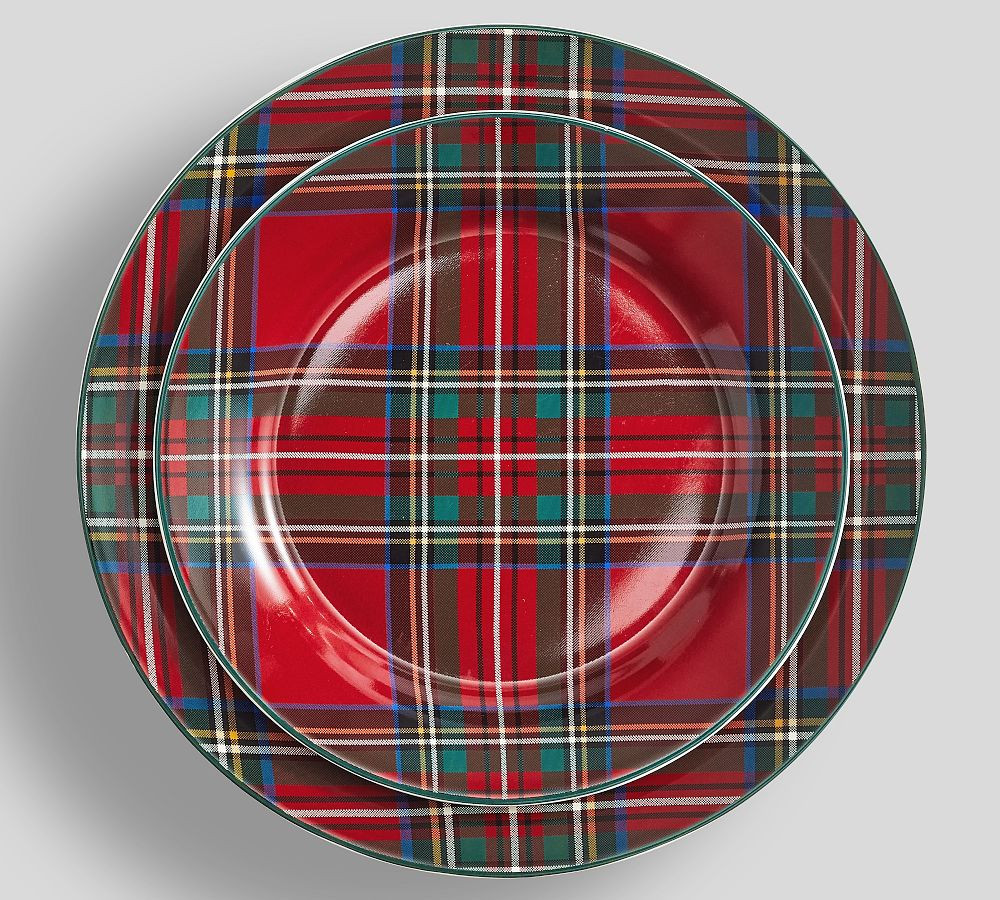 Stewart Plaid 8-Piece Dinnerware Set | Pottery Barn (US)
