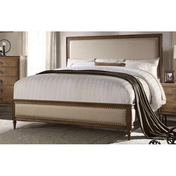 Caudell Solid Wood and Upholstered Low Profile Standard Bed | Wayfair North America