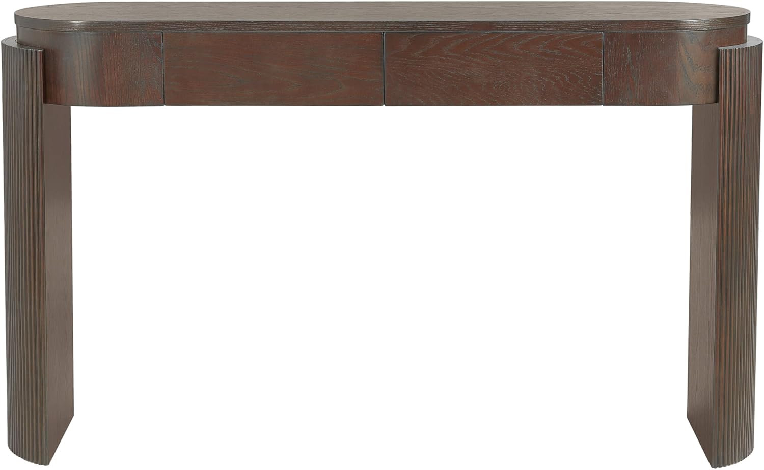 LKTART 55" Sofa Table with Oval Top and 2 Drawers, Entryway Console Table with Fluted Design for ... | Amazon (US)