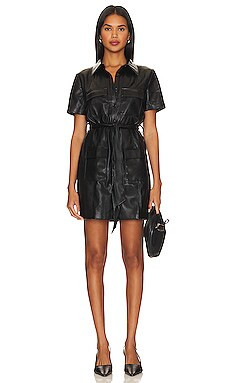 Amanda Uprichard Short Sleeve Greyson Mini Dress in Black from Revolve.com | Revolve Clothing (Global)