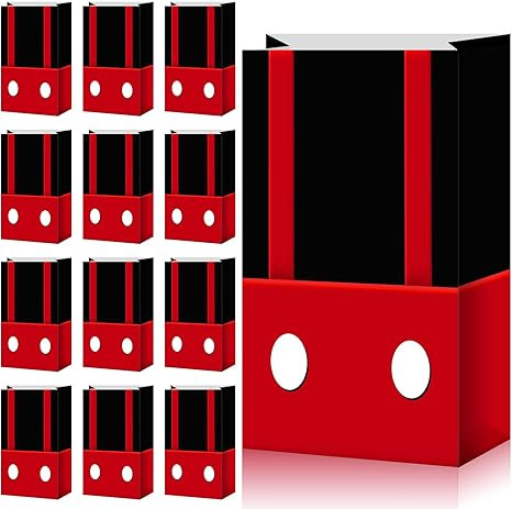 Tenare 28 Pieces Mouse Party Paper Bags, Birthday Treat Candy Goody Favor Bags Present Paper Bags... | Amazon (US)