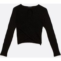 Cameo Rose Black Knit Keyhole Wrap Top New Look | New Look (UK)