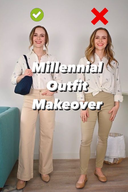 Sharing an updated work look millennial makeover
0 petite in pants
XS regular in button down


#LTKworkwear #LTKstyletip #LTKSeasonal