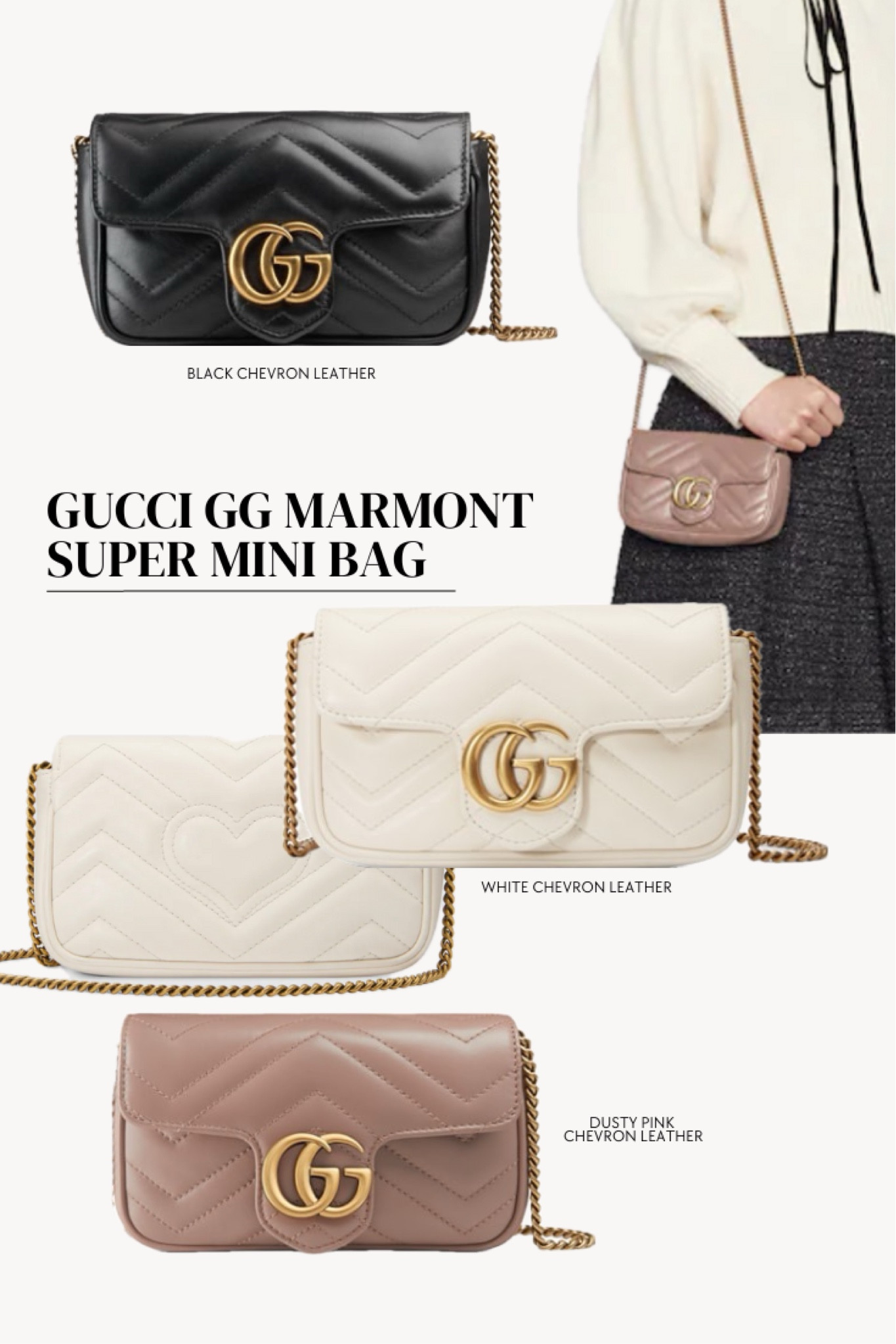Gucci New Mini Cream Marmont Backpack - Vintage Lux