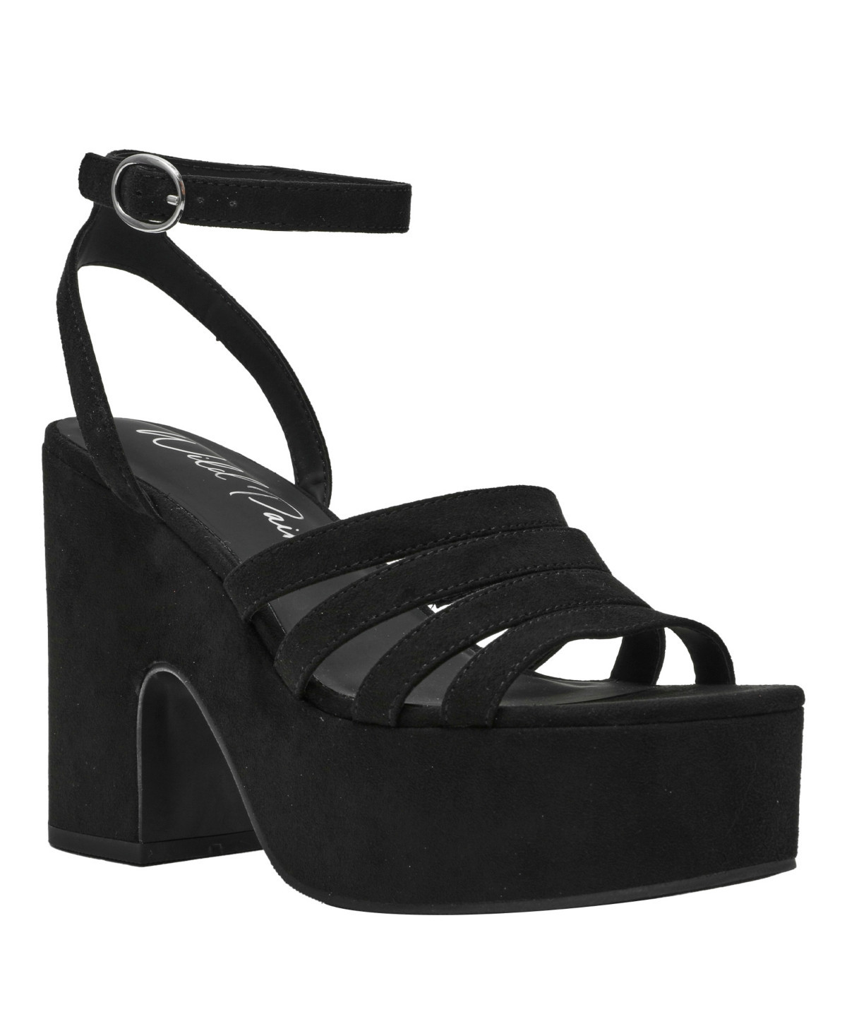 Wild Pair Women's Jacii Wedge Sandals, Macy's Exclusive - Black Microsuede | Macy's