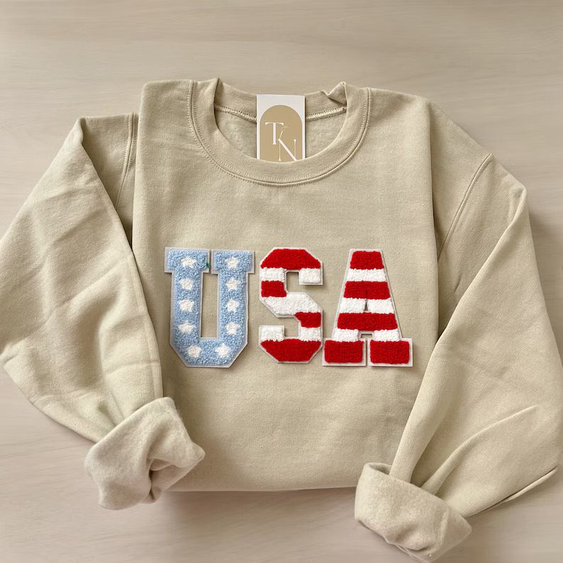 USA Sweatshirt, Usa Crewneck, 4th of July Sweatshirt, 4th of July Sweater, American Flag Sweatshi... | Etsy (US)