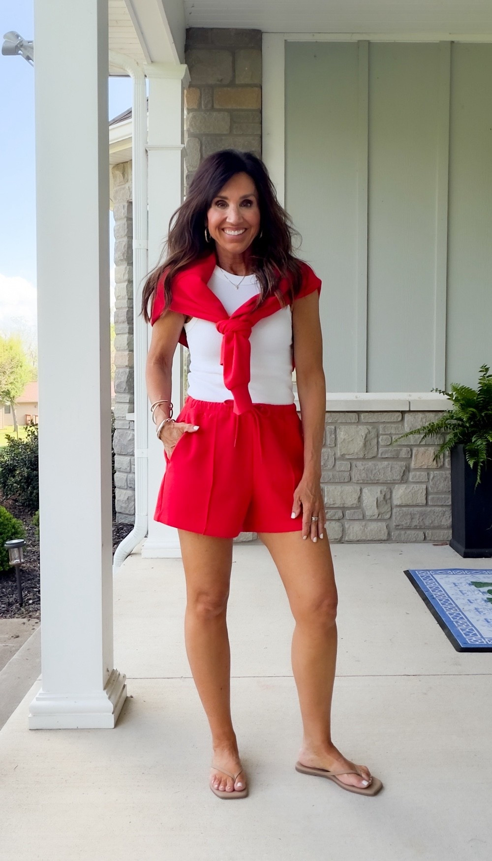 Two piece set from Old Navy
 I’m wearing a small in sweatshirt and shorts. I sized up to a medium in the tank 

#LTKSeasonal #LTKActive #LTKOver40