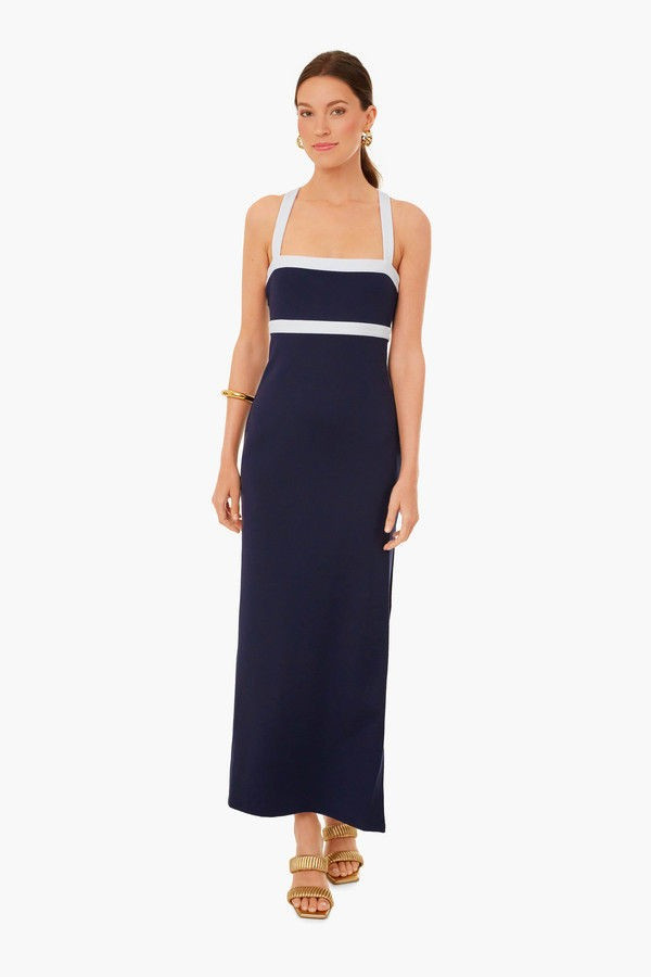 Navy Augustine Midi Dress | Tuckernuck (US)