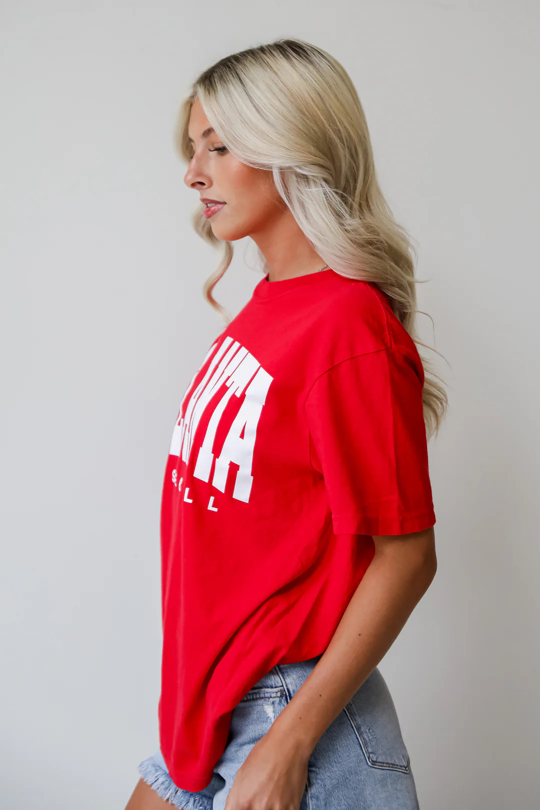 Red Atlanta Baseball Block Letter Tee | Dress Up