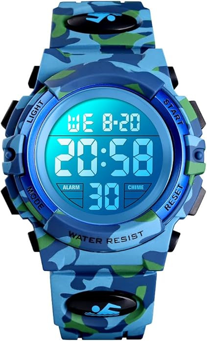 Dayllon Kids Digital Watch Boys Outdoor Sports 50M Waterproof Girls Watches Alarm Clock 12/24 H S... | Amazon (US)