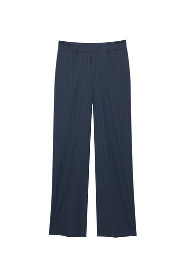 Straight-leg pinstripe trousers | PULL and BEAR UK