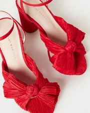 Camellia Red Pleated Bow Heel | Loeffler Randall