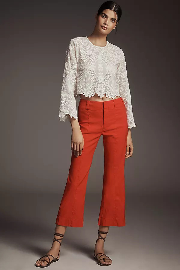 Maeve 70s Slim Crop Pants | Anthropologie (US)